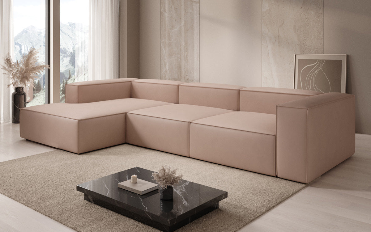 Designer Sofa Lesley L in Echtleder