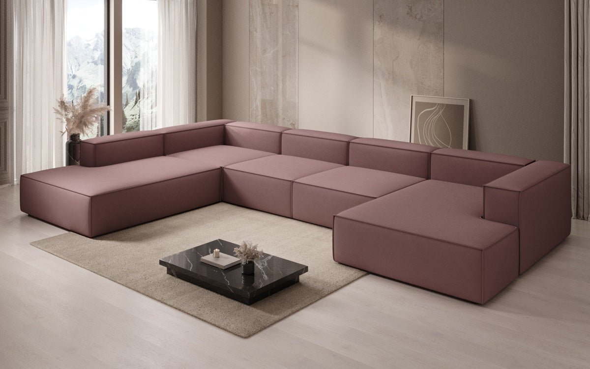 Designer Sofa Lesley U XXL in Stoff