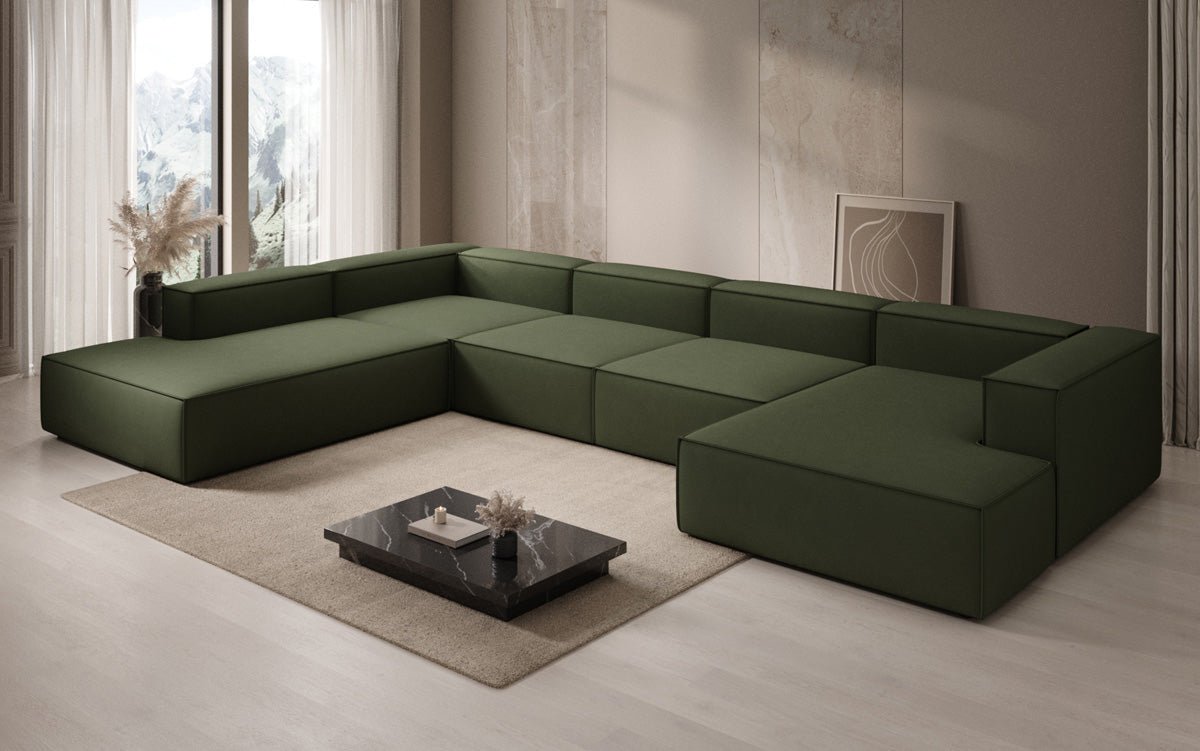 Designer Sofa Lesley U XXL in Stoff