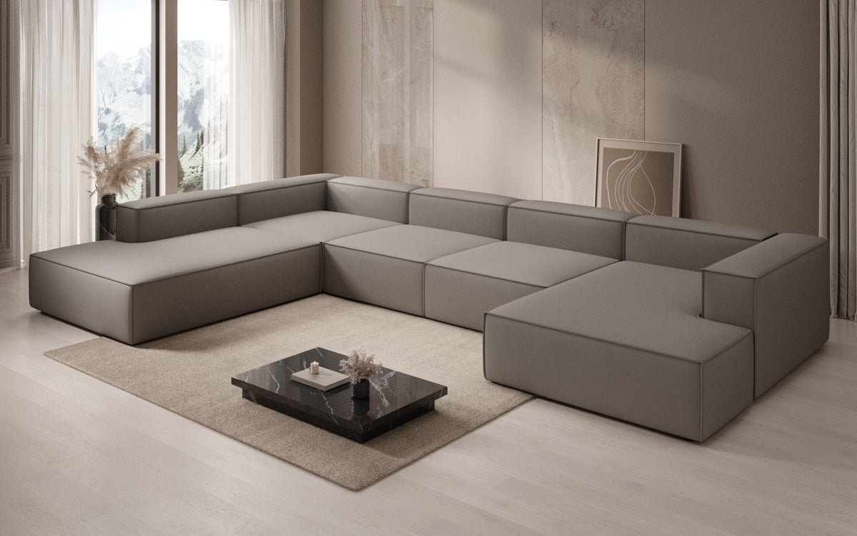 Designer Sofa Lesley U XXL in Stoff