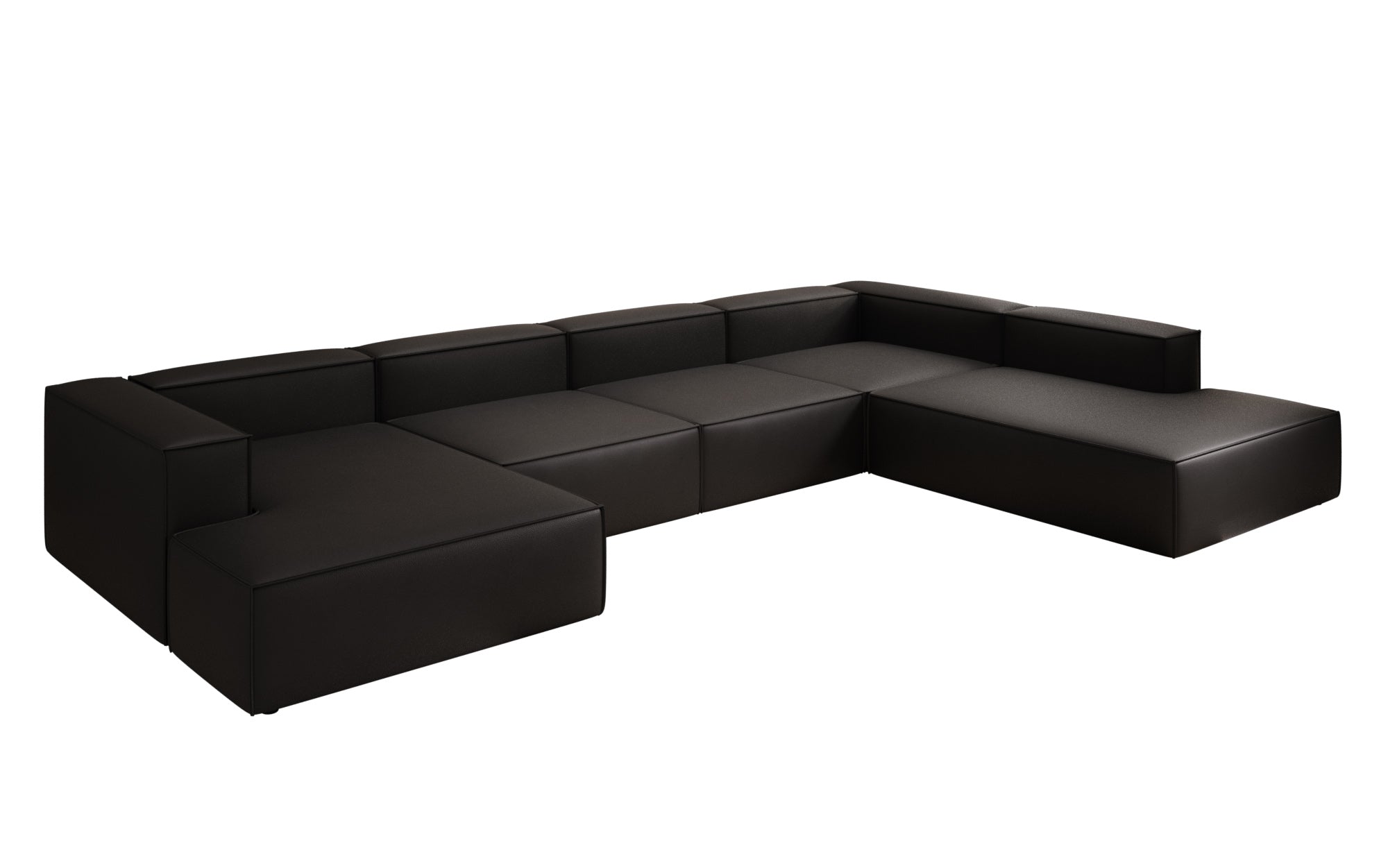 Designer Sofa Lesley U XXL in Echtleder