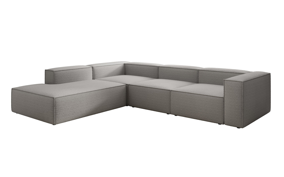 Designer Sofa Lesley L mit langer Ottomane in Bouclé