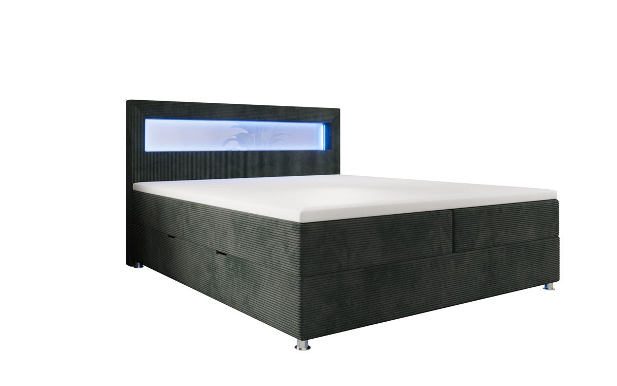 Boxspringbett Relax mit LED, Stauraum und USB/C in Cord