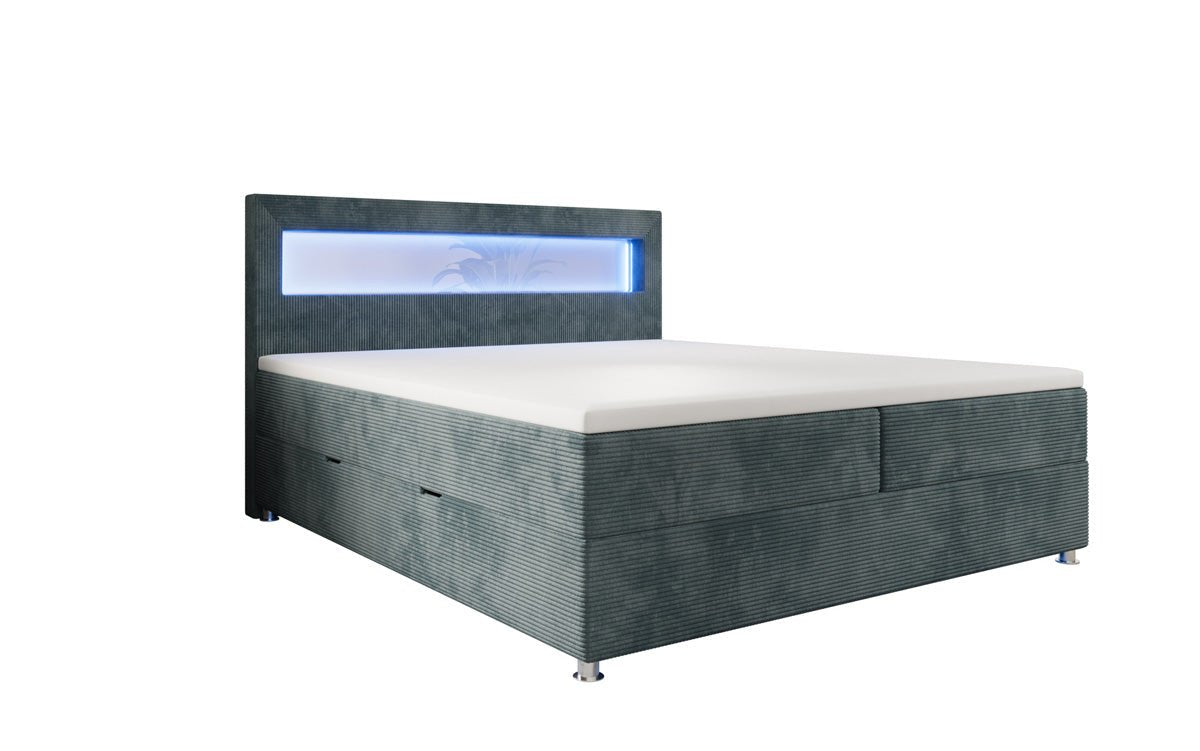 Boxspringbett Relax mit LED, Stauraum und USB/C in Cord