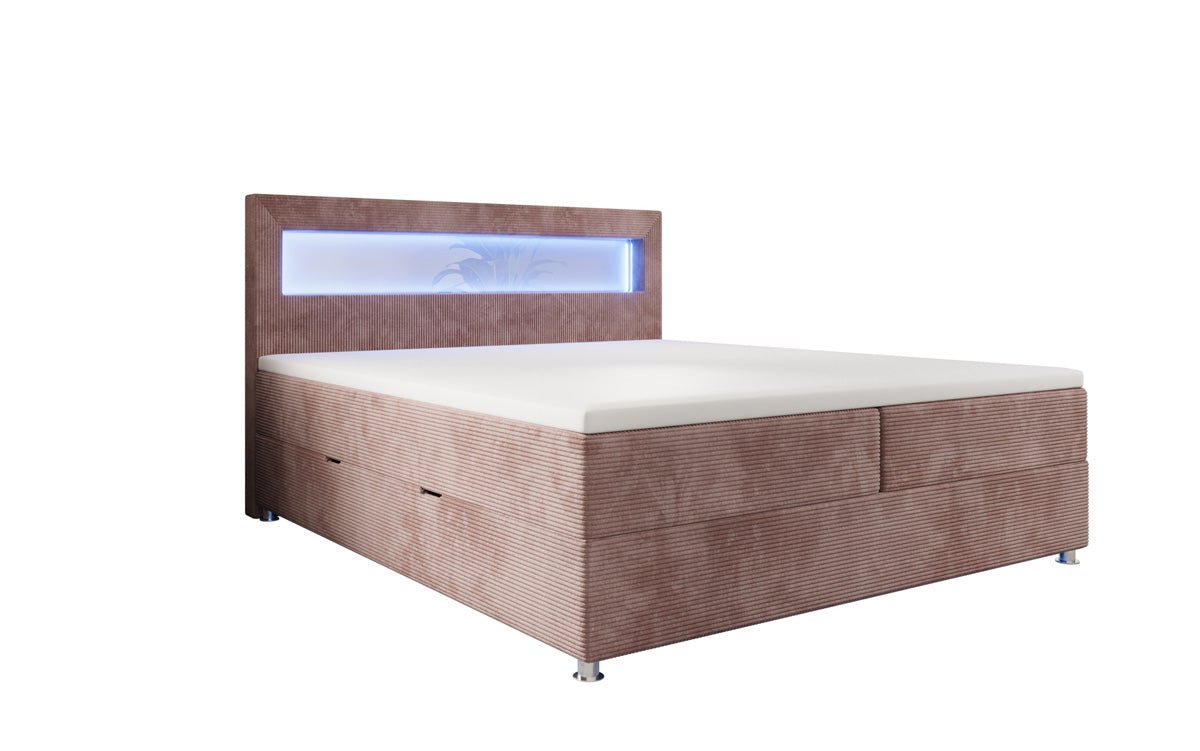 Boxspringbett Relax mit LED, Stauraum und USB/C in Cord