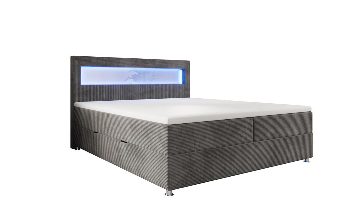 Boxspringbett Relax mit LED, Stauraum und USB/C in Cord