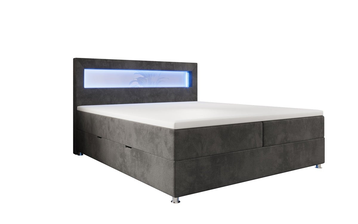 Boxspringbett Relax mit LED, Stauraum und USB/C in Cord