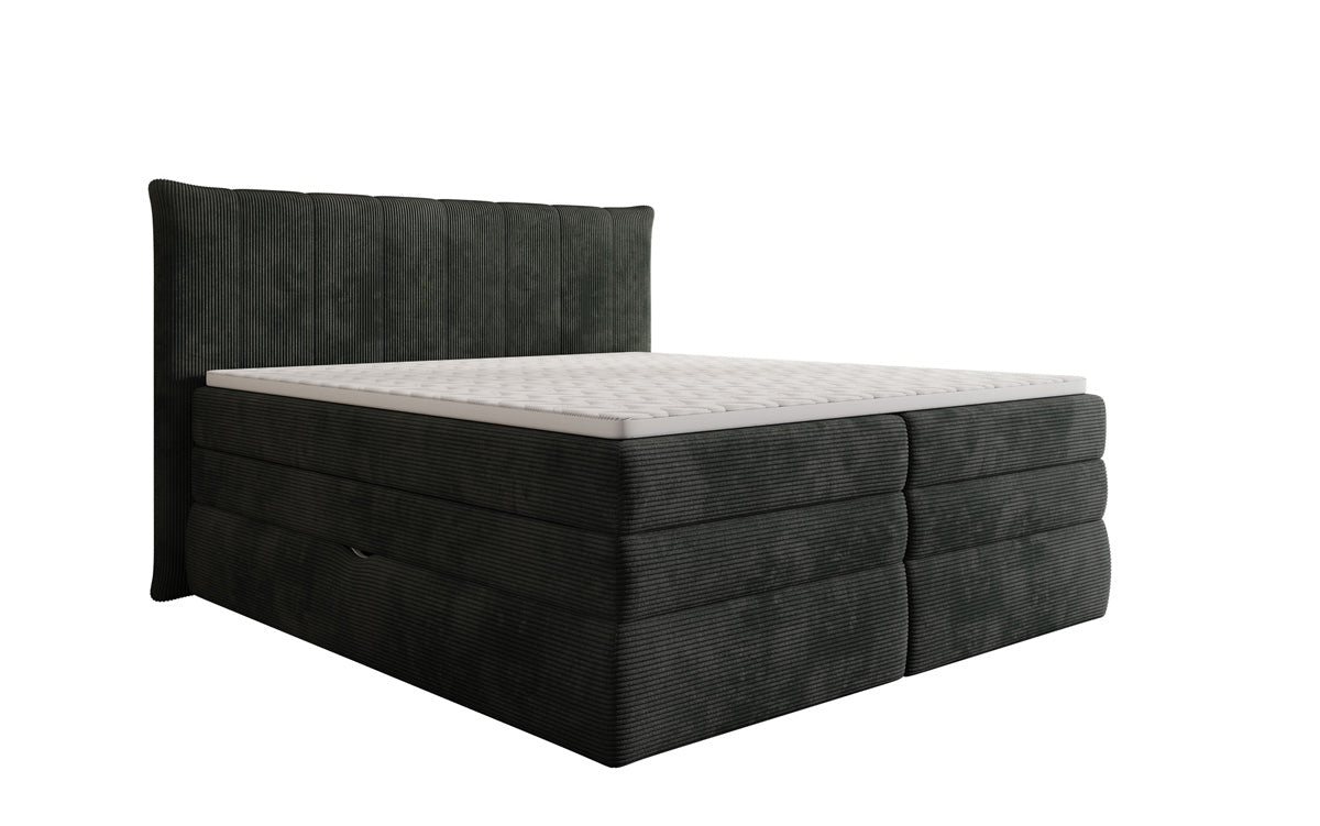 Boxspringbett Stella mit Stauraum in Cord