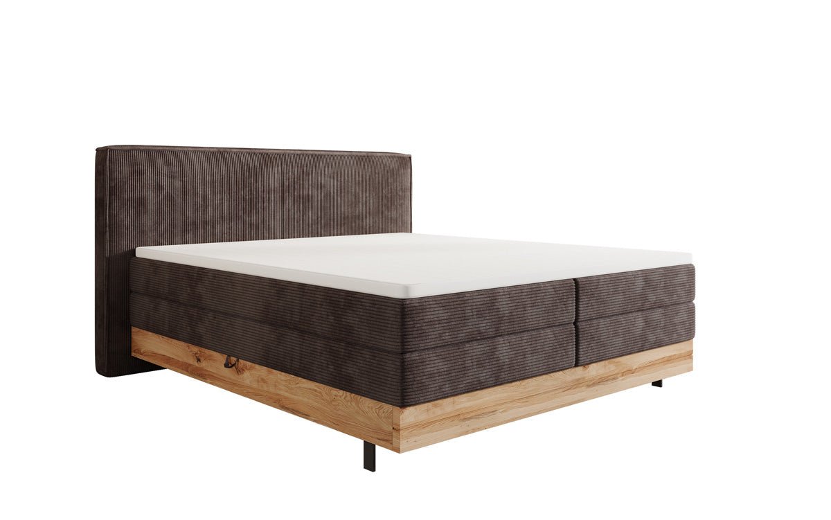Holzbett/Boxspringbett Nero mit Stauraum in Cord