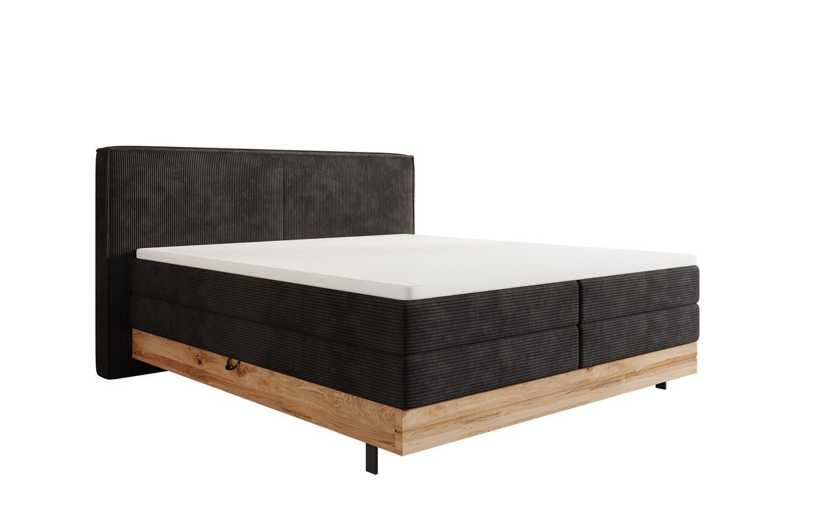 Holzbett/Boxspringbett Nero mit Stauraum in Cord