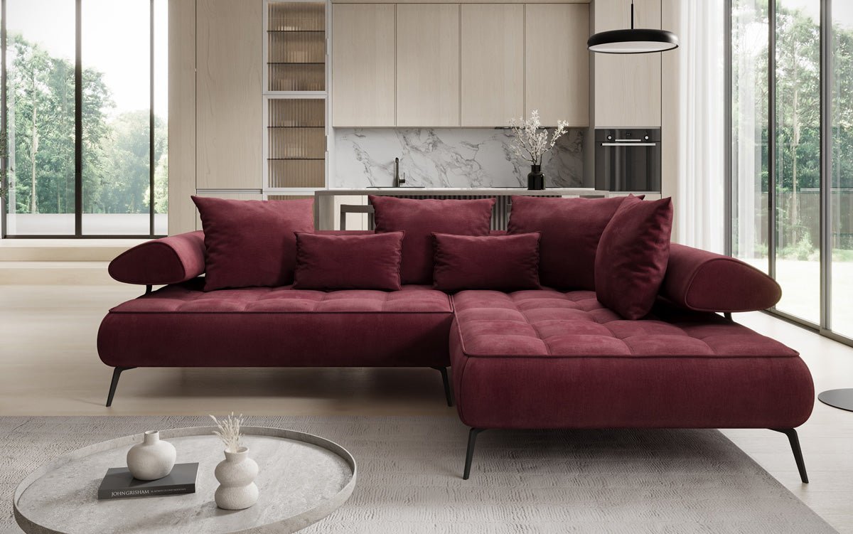 Designer Sofa Sydney L Samt mit elektrischer Schlaffunktion