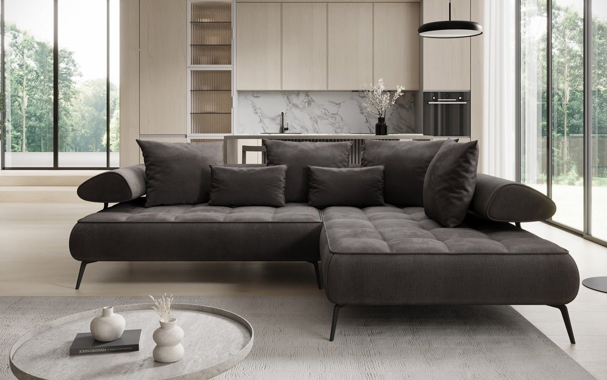 Designer Sofa Sydney L Samt mit elektrischer Schlaffunktion