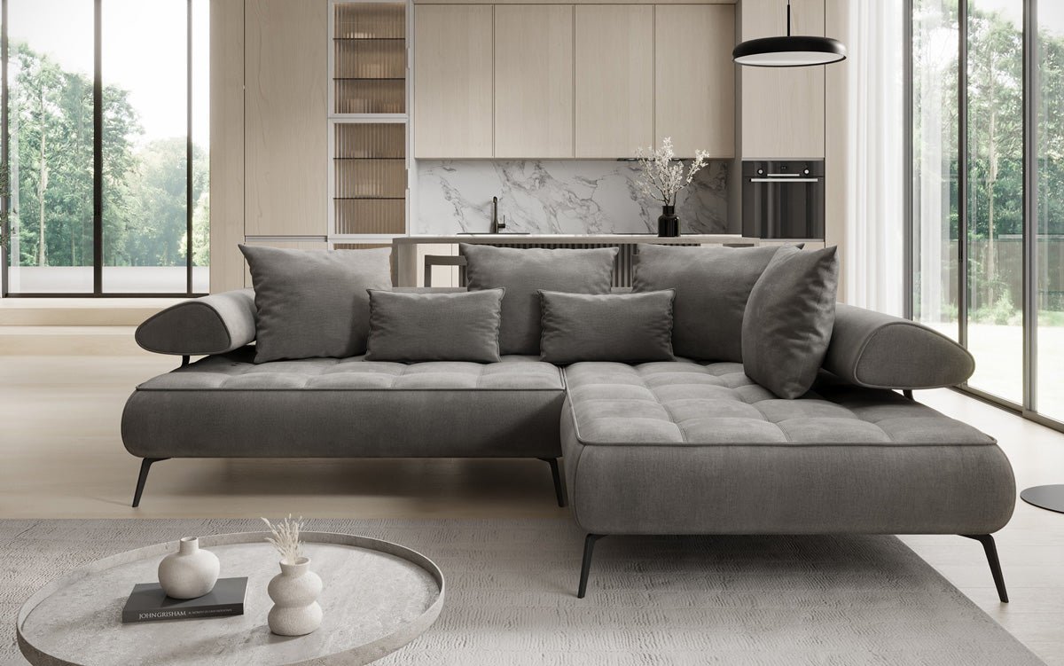 Designer Sofa Sydney L Samt mit elektrischer Schlaffunktion