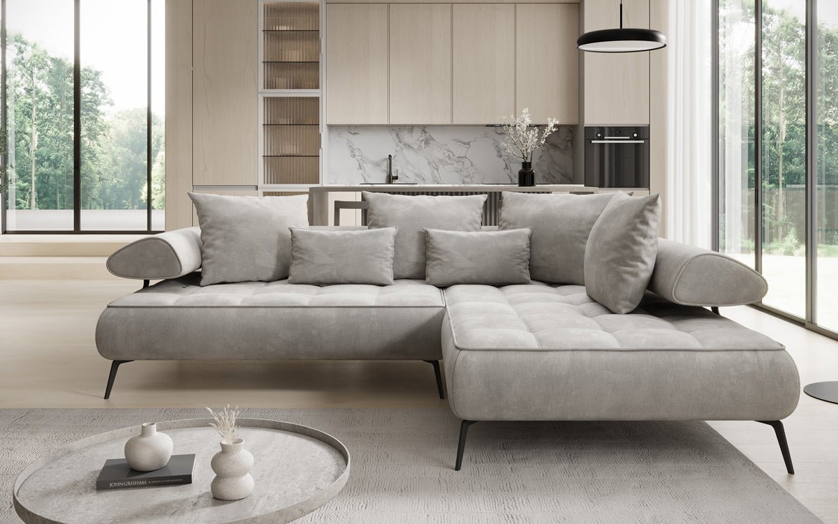 Designer Sofa Sydney L Samt mit elektrischer Schlaffunktion
