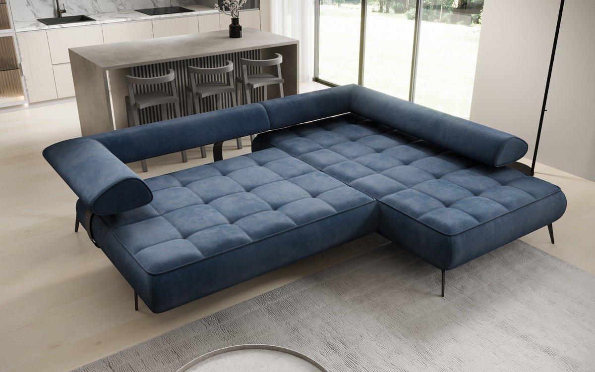Designer Sofa Sydney L Samt mit elektrischer Schlaffunktion