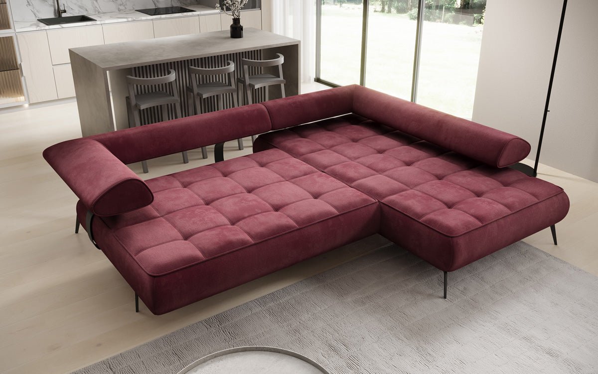 Designer Sofa Sydney L Samt mit elektrischer Schlaffunktion