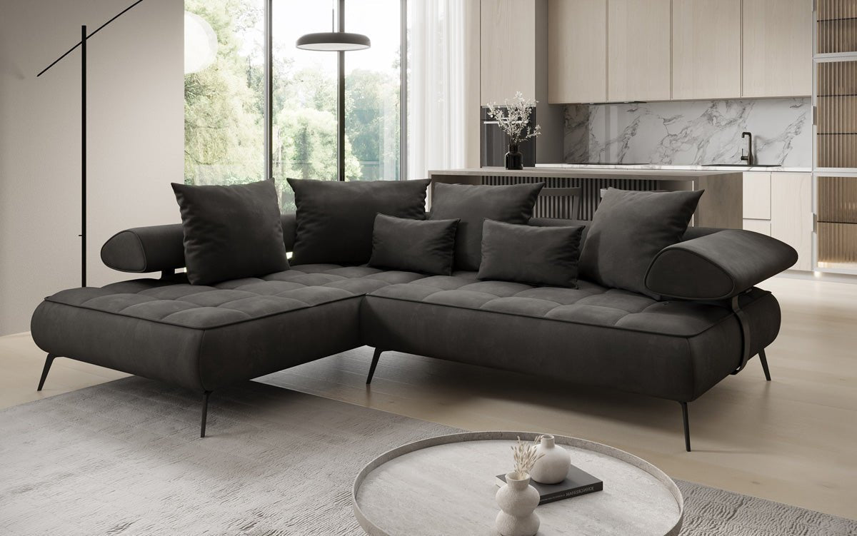 Designer Sofa Sydney L Samt mit elektrischer Schlaffunktion