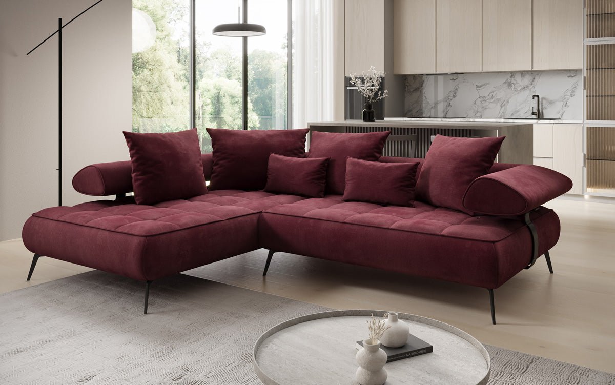 Designer Sofa Sydney L Samt mit elektrischer Schlaffunktion