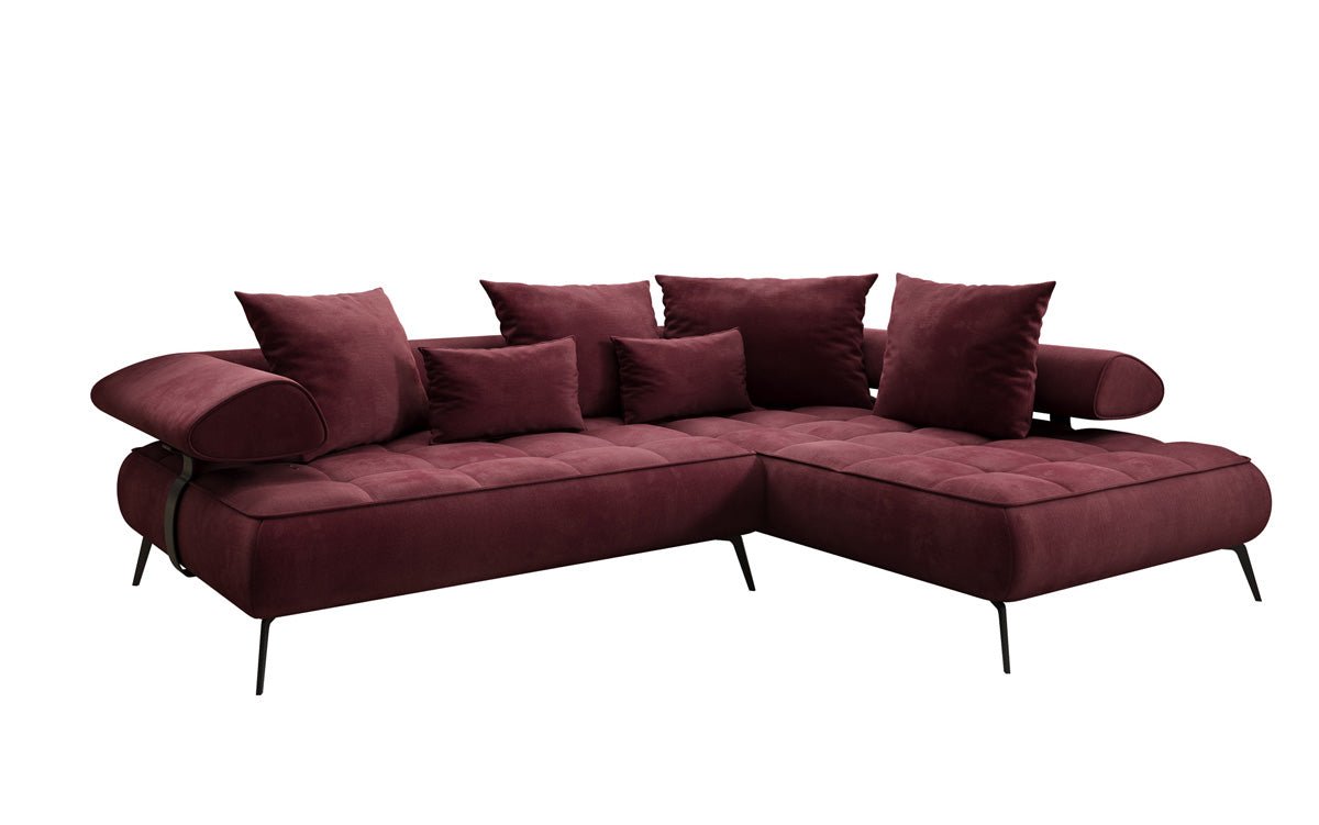 Designer Sofa Sydney L Samt mit elektrischer Schlaffunktion