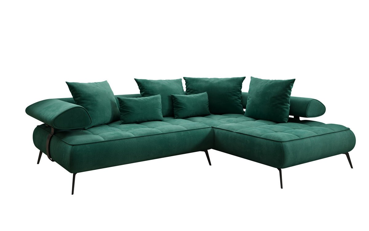 Designer Sofa Sydney L Samt mit elektrischer Schlaffunktion