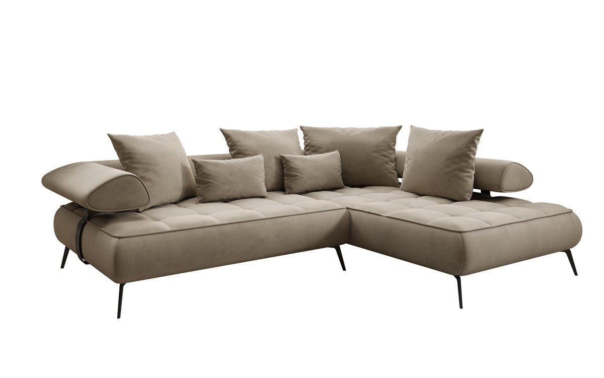 Designer Sofa Sydney L Samt mit elektrischer Schlaffunktion