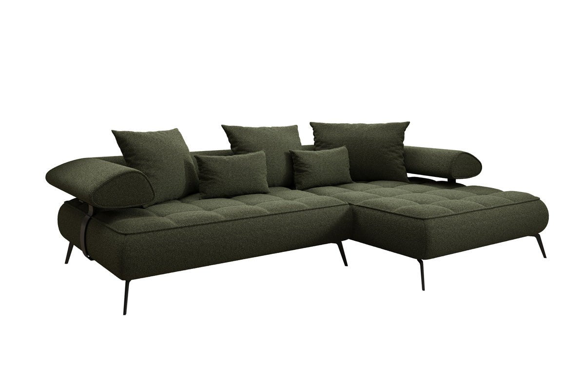 Designer Sofa Sydney L II Bouclé mit elektrischer Schlaffunktion