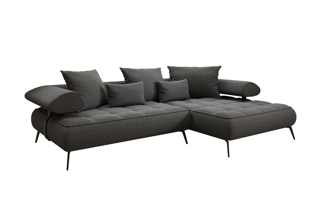 Designer Sofa Sydney L II Bouclé mit elektrischer Schlaffunktion