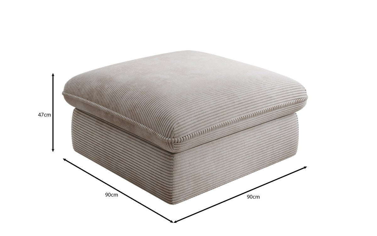Beistellhocker Cuddle in Cord 90x90cm