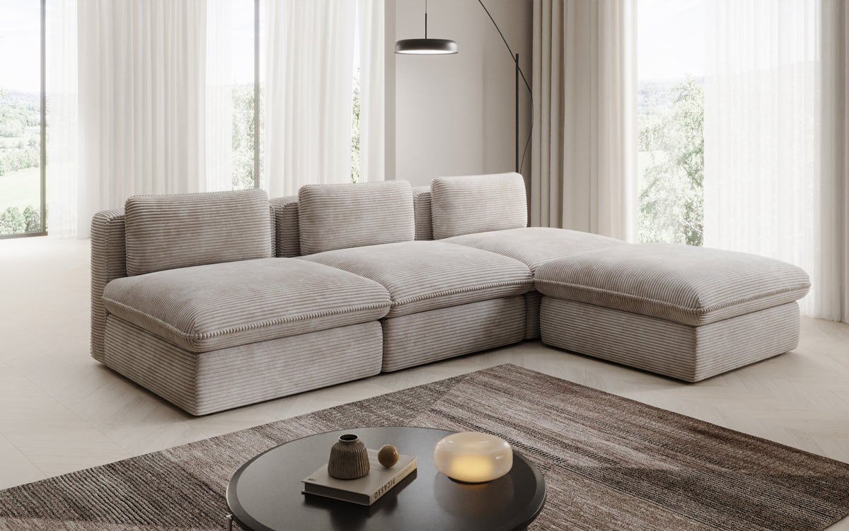 Designer L Sofa Cuddle in Cord