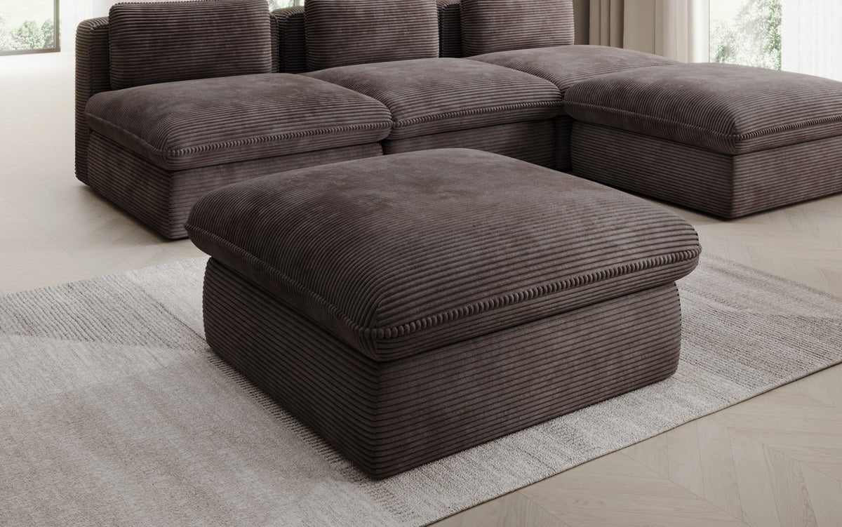 Beistellhocker Cuddle in Cord 90x90cm