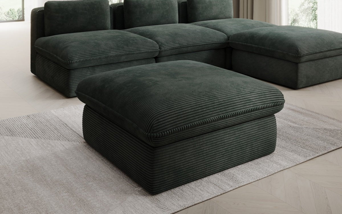 Beistellhocker Cuddle in Cord 90x90cm