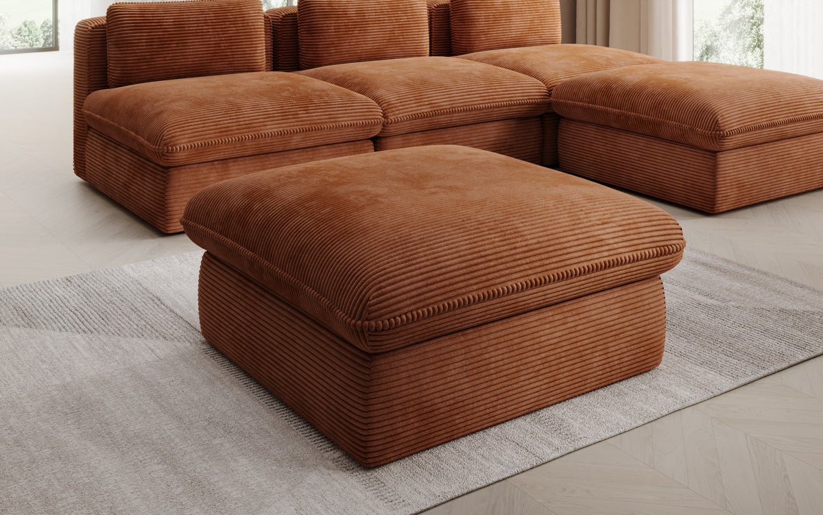 Beistellhocker Cuddle in Cord 90x90cm