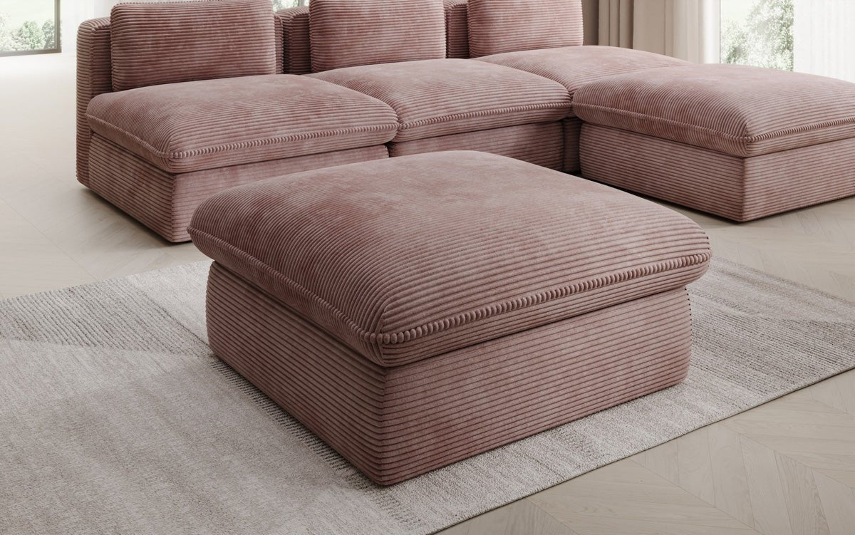 Beistellhocker Cuddle in Cord 90x90cm