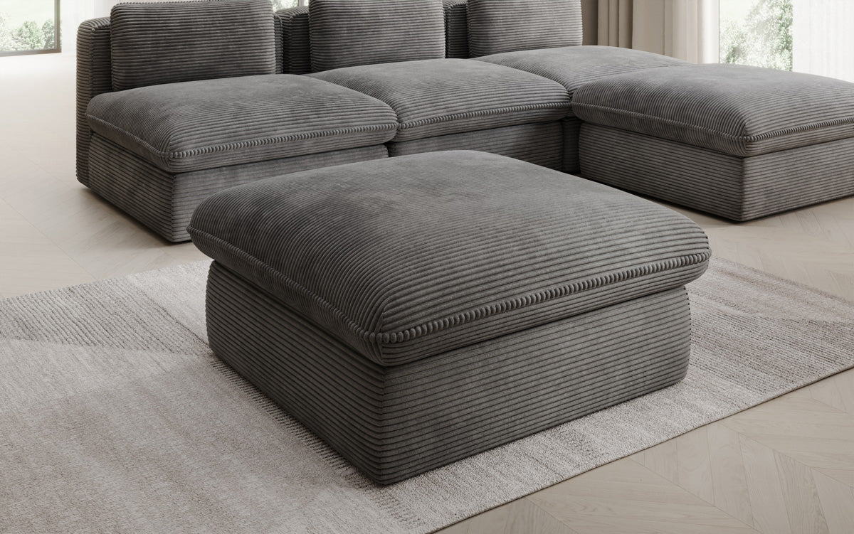 Beistellhocker Cuddle in Cord 90x90cm