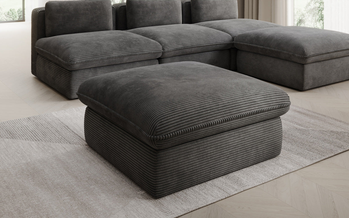 Beistellhocker Cuddle in Cord 90x90cm