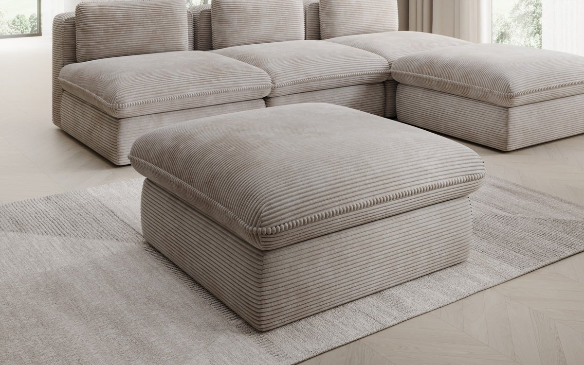 Beistellhocker Cuddle in Cord 90x90cm