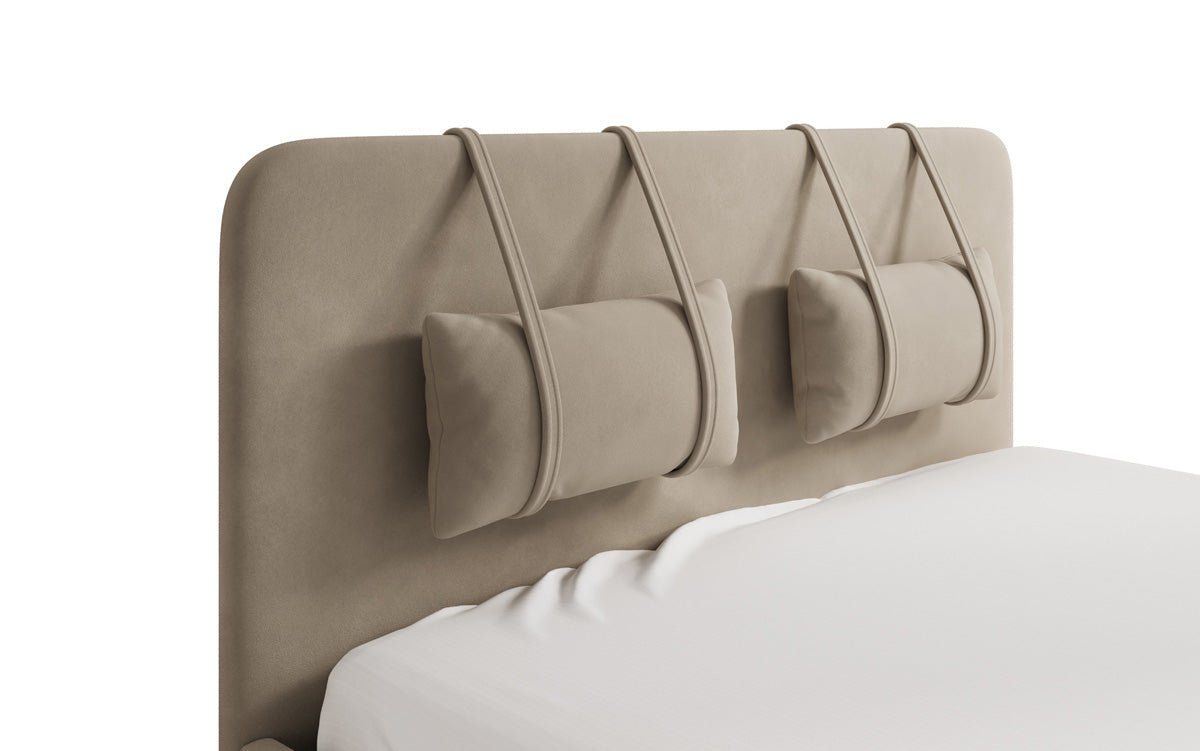 Designer Polsterbett Alma in Samt mit Stauraum