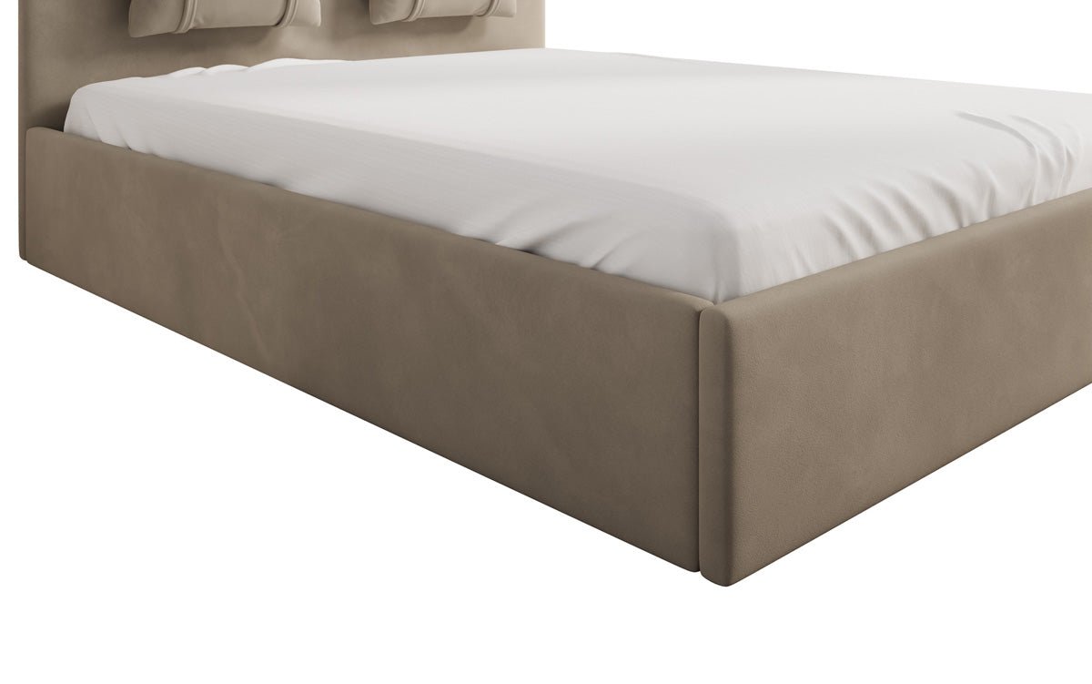 Designer Polsterbett Alma in Samt mit Stauraum