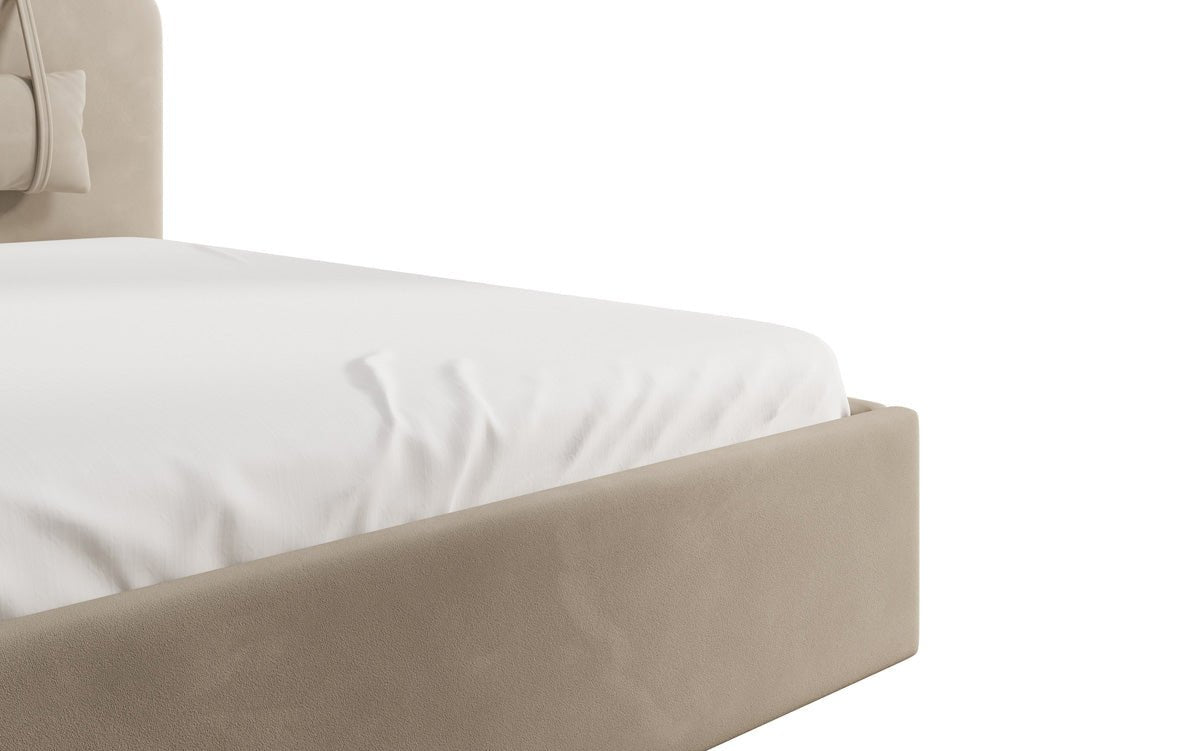 Designer Polsterbett Alma in Samt mit Stauraum