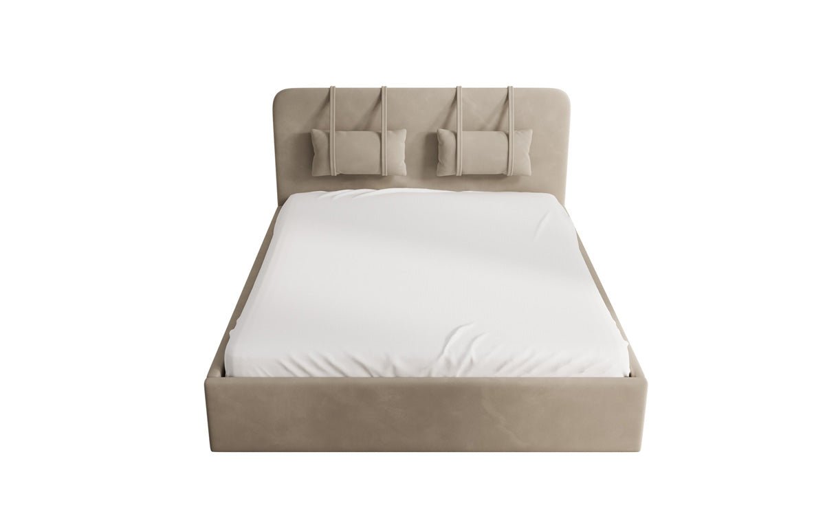 Designer Polsterbett Alma in Samt mit Stauraum