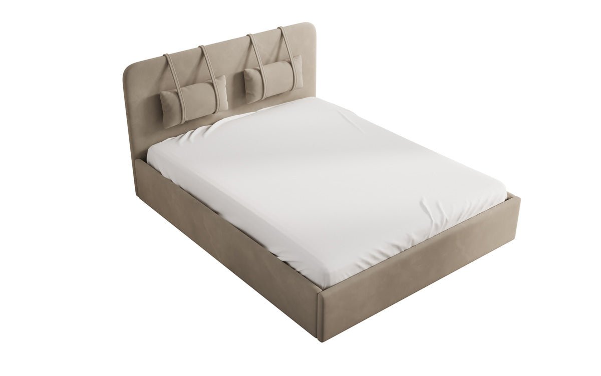Designer Polsterbett Alma in Samt mit Stauraum