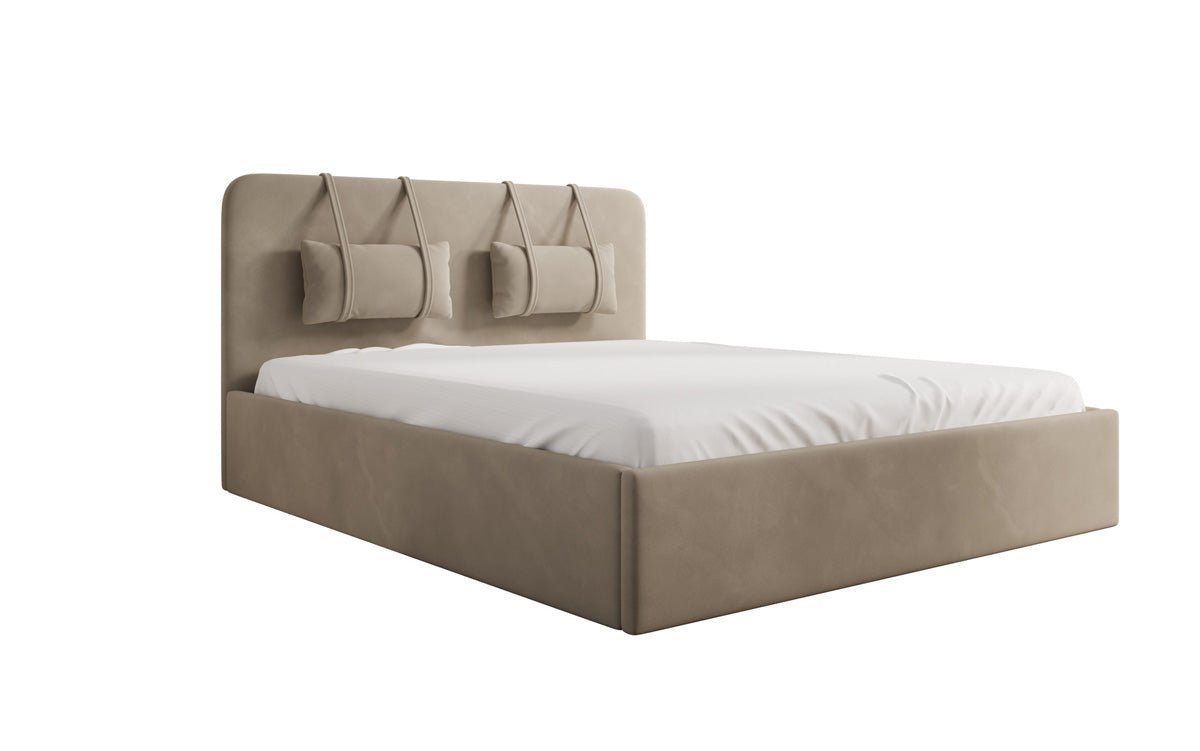 Designer Polsterbett Alma in Samt mit Stauraum