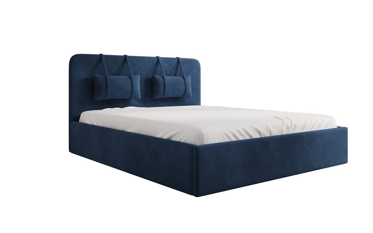 Designer Polsterbett Alma in Samt mit Stauraum