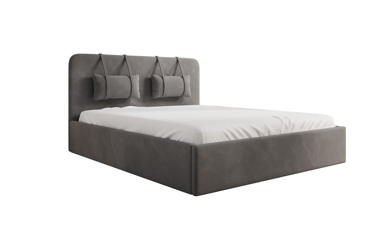 Designer Polsterbett Alma in Samt mit Stauraum