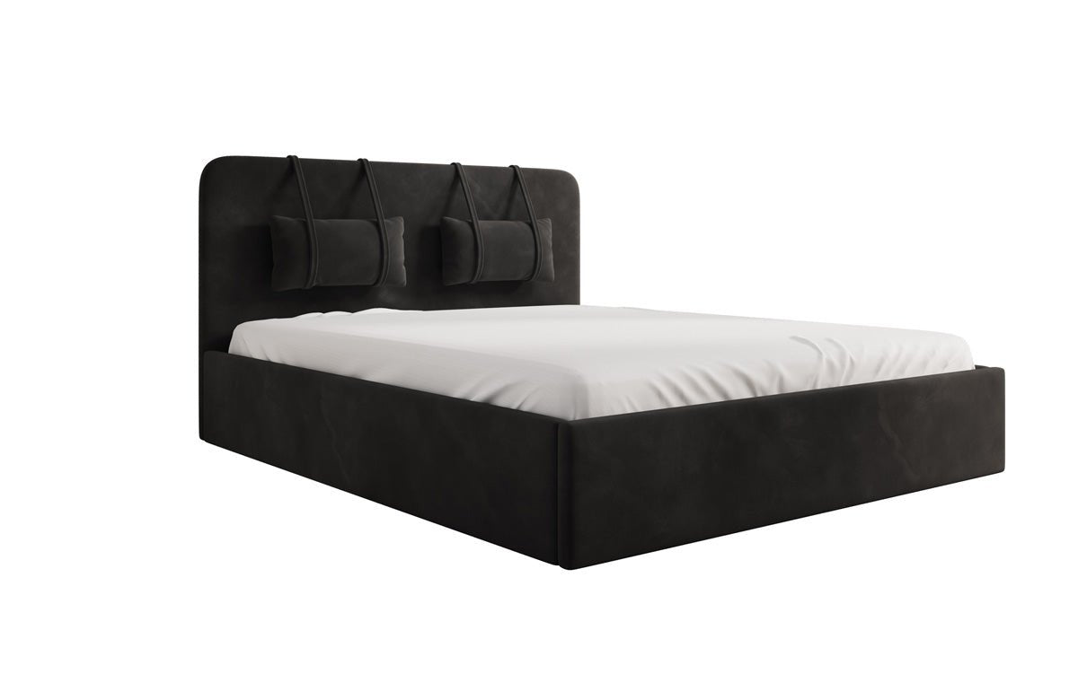 Designer Polsterbett Alma in Samt mit Stauraum