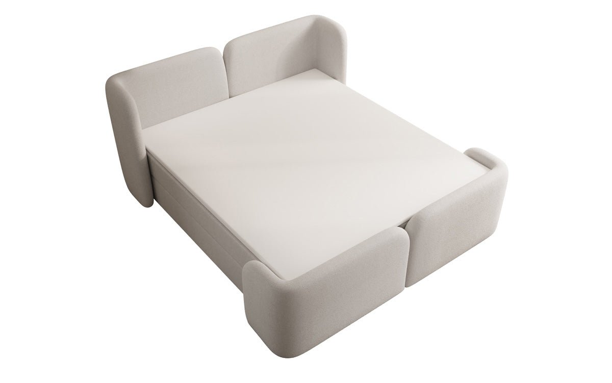 Boxspringbett Riva Bouclé mit Stauraum