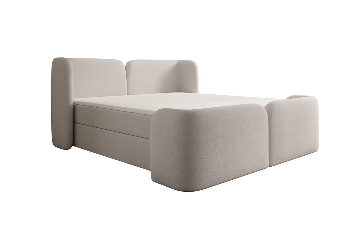 Boxspringbett Riva Bouclé mit Stauraum