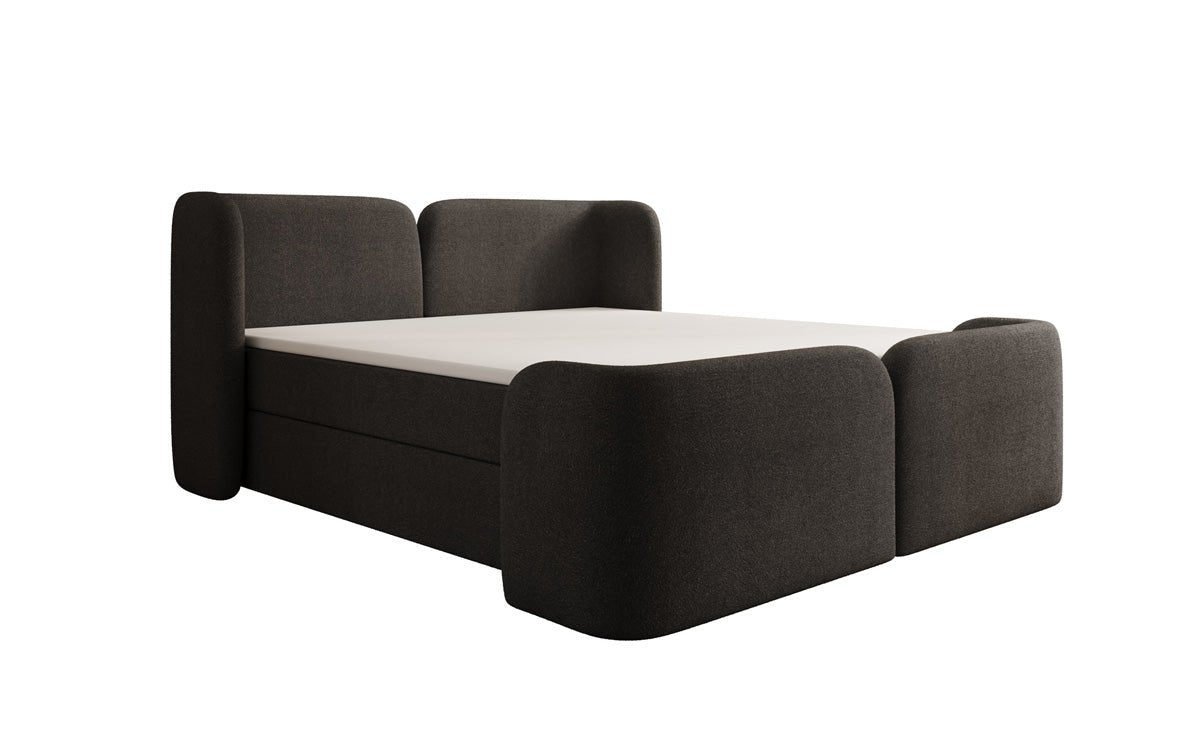 Boxspringbett Riva Bouclé mit Stauraum