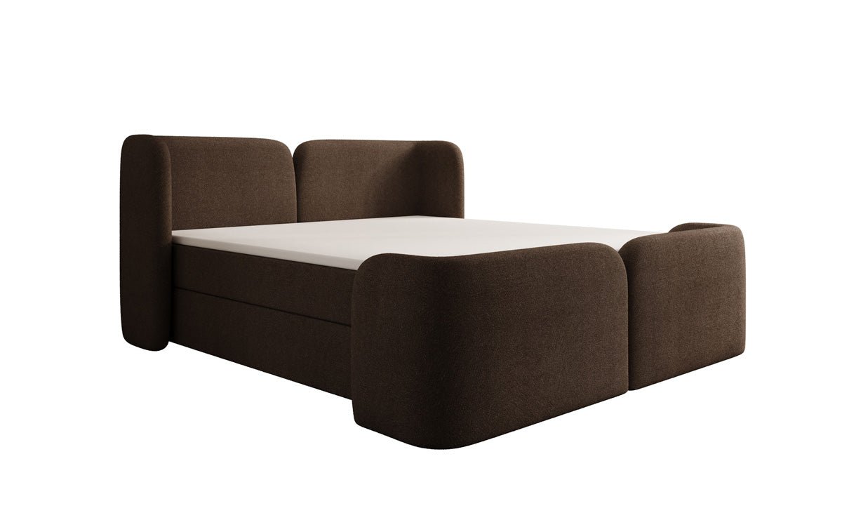 Boxspringbett Riva Bouclé mit Stauraum