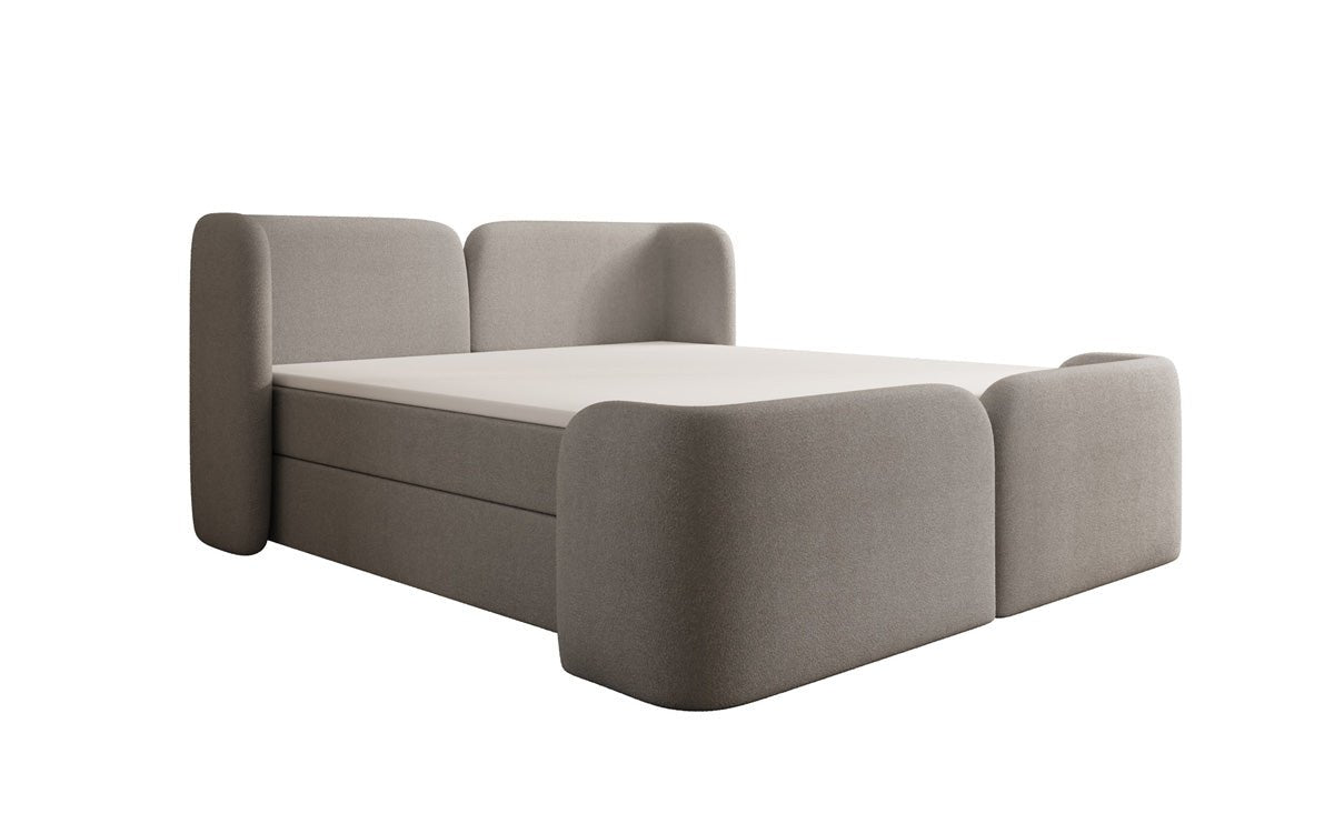 Boxspringbett Riva Bouclé mit Stauraum
